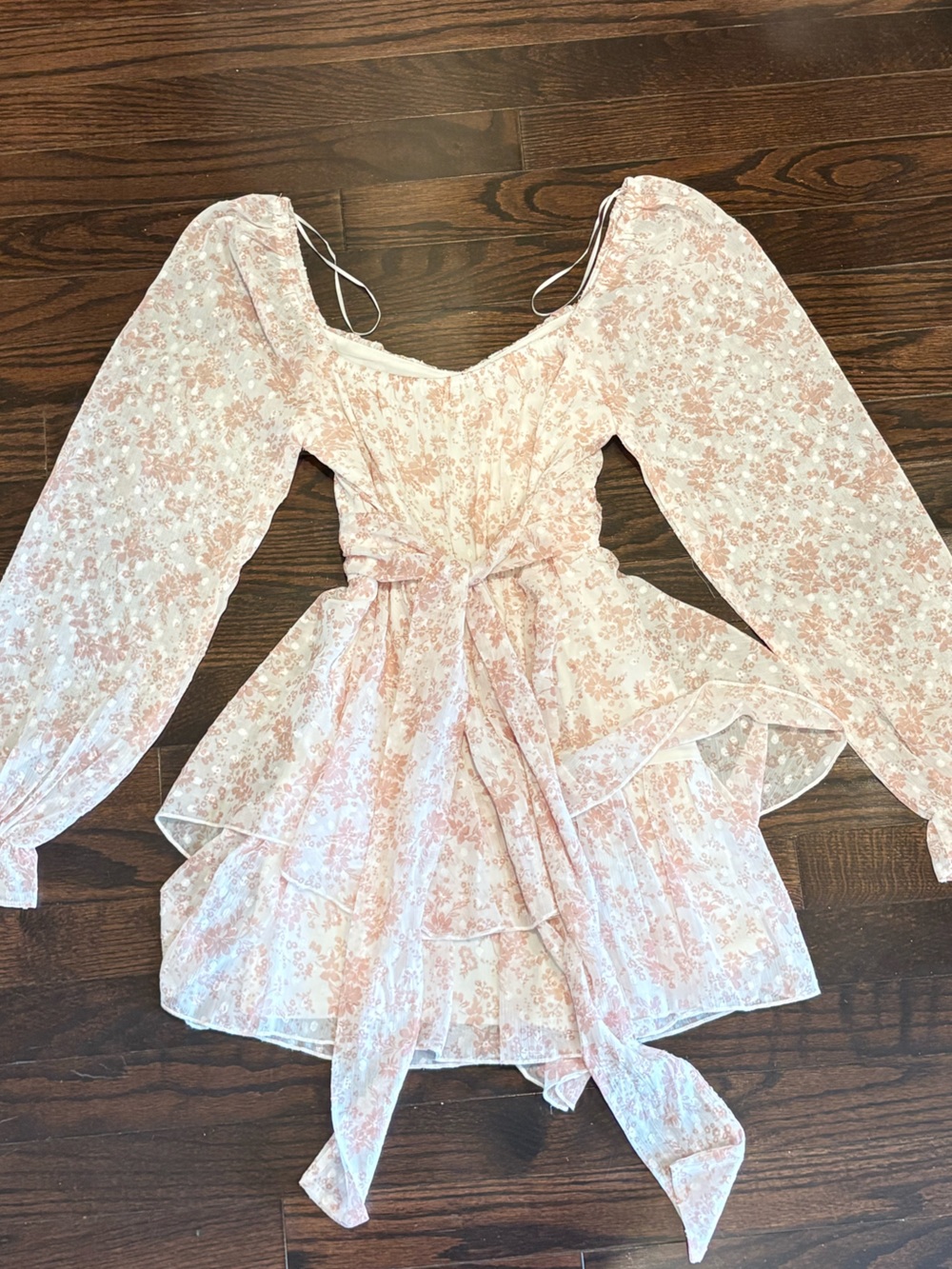 Pink Floral Ruffle Mini Dress - Picture 6 of 7